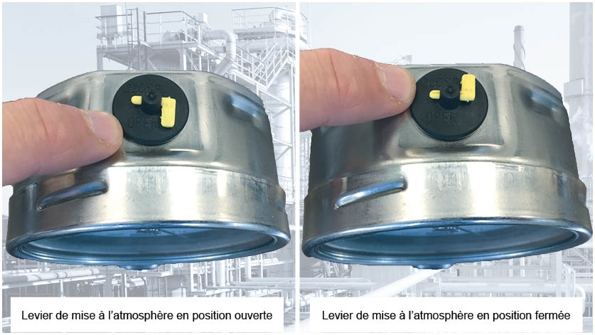 manomètre avec levier de mise à l'atmosphère